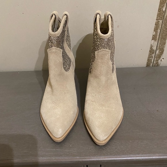 DOLCE VITA Shreya Glitter Suede Cowboy Boots - Picture 2 of 4